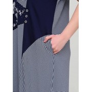 Темно-синя повсякденний сукня Romeo Life в смужку 2XL,3XL,5XL   7050